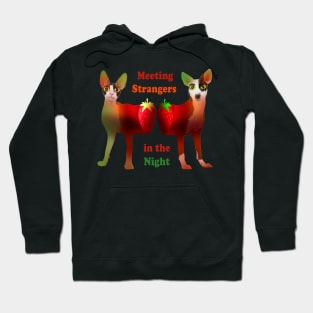 Strangers in the Night. Funny Cat and Dog with Strawberries :) Hoodie